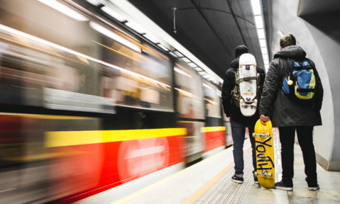 Commute with a skateboard backpack